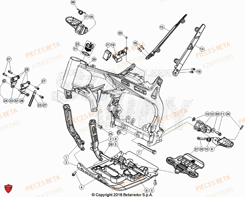 Accessoires Du Chassis AZMOTORS Pièces BETA EVO 125 2T - [2023]
