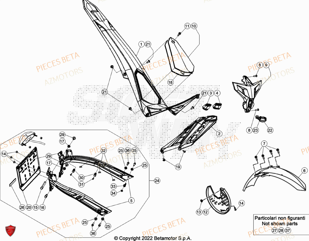 Carenages AZMOTORS Pièces BETA EVO 125 2T - [2023]