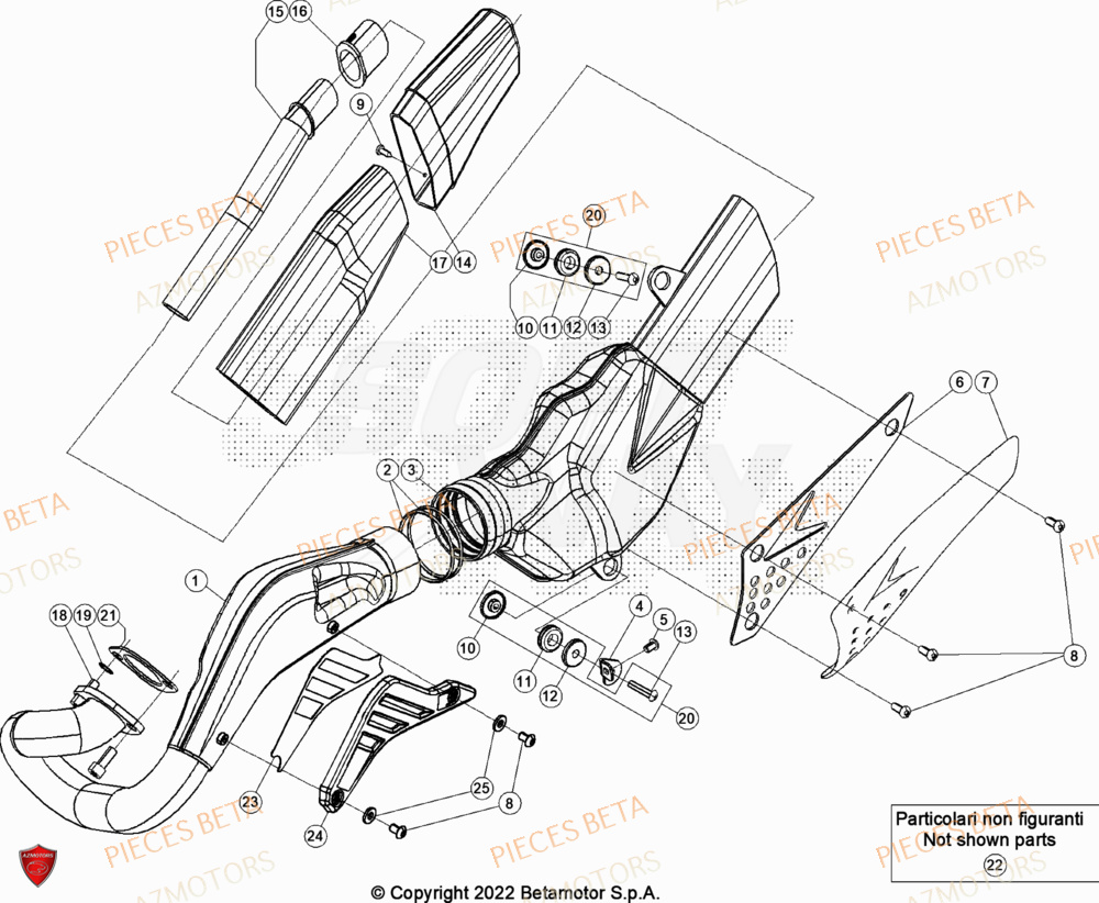 Echappement AZMOTORS Pièces BETA EVO 125 2T - [2023]