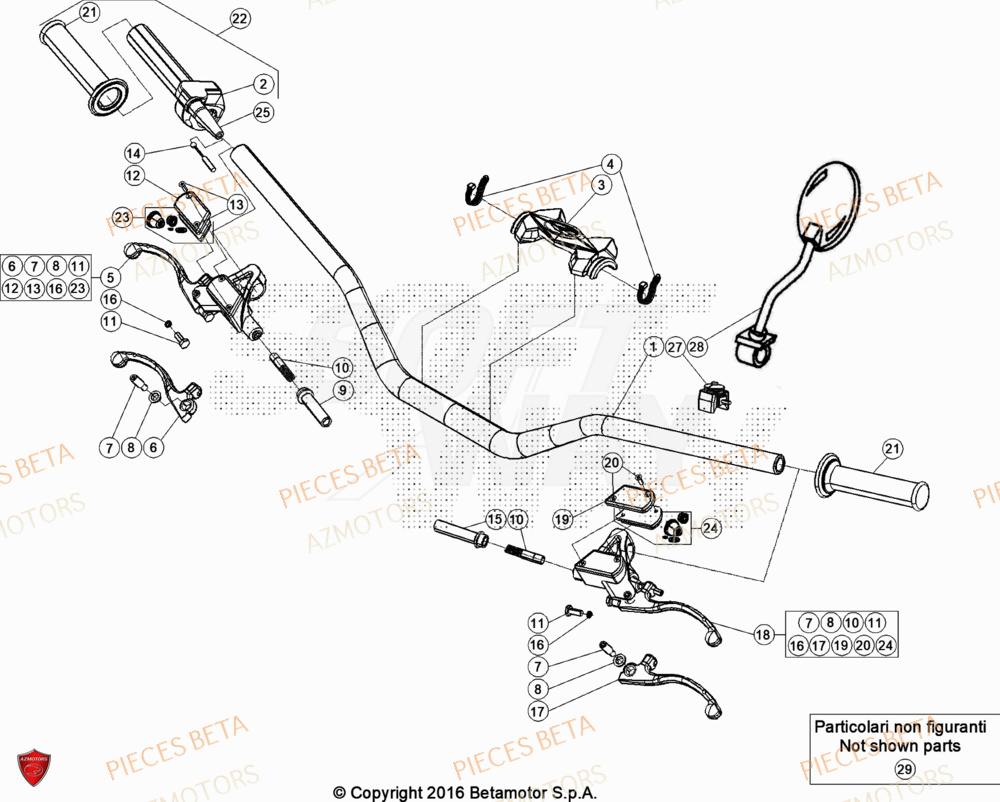 LEVIER D EMBRAYAGE - BETA pour GUIDON de EVO-125-2T-2023