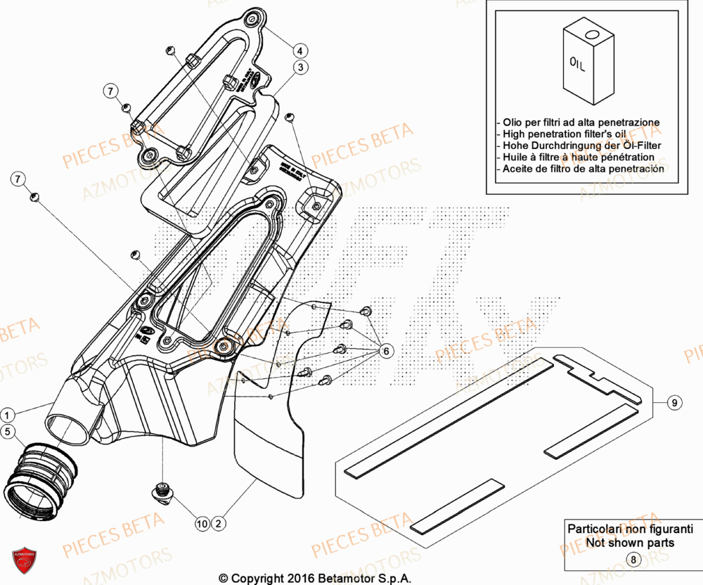 FILTRE A AIR EN EPONGE ORIGINE BETA pour FILTRE-A-AIR de EVO-125-FACTORY-2023