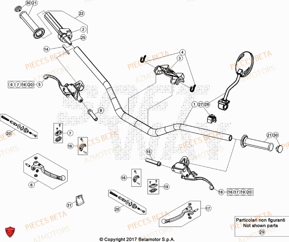 INTERRUPTEUR MASSE - KIT - BETA pour GUIDON de EVO-125-FACTORY-2023