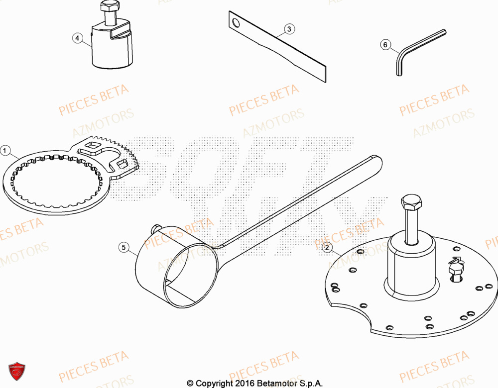 Outils 2 AZMOTORS Pièces Beta TRIAL EVO 125 FACTORY 2T 2023