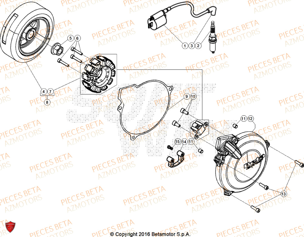 Allumage BETA Pièces Beta TRIAL EVO 125 FACTORY 2T 2025