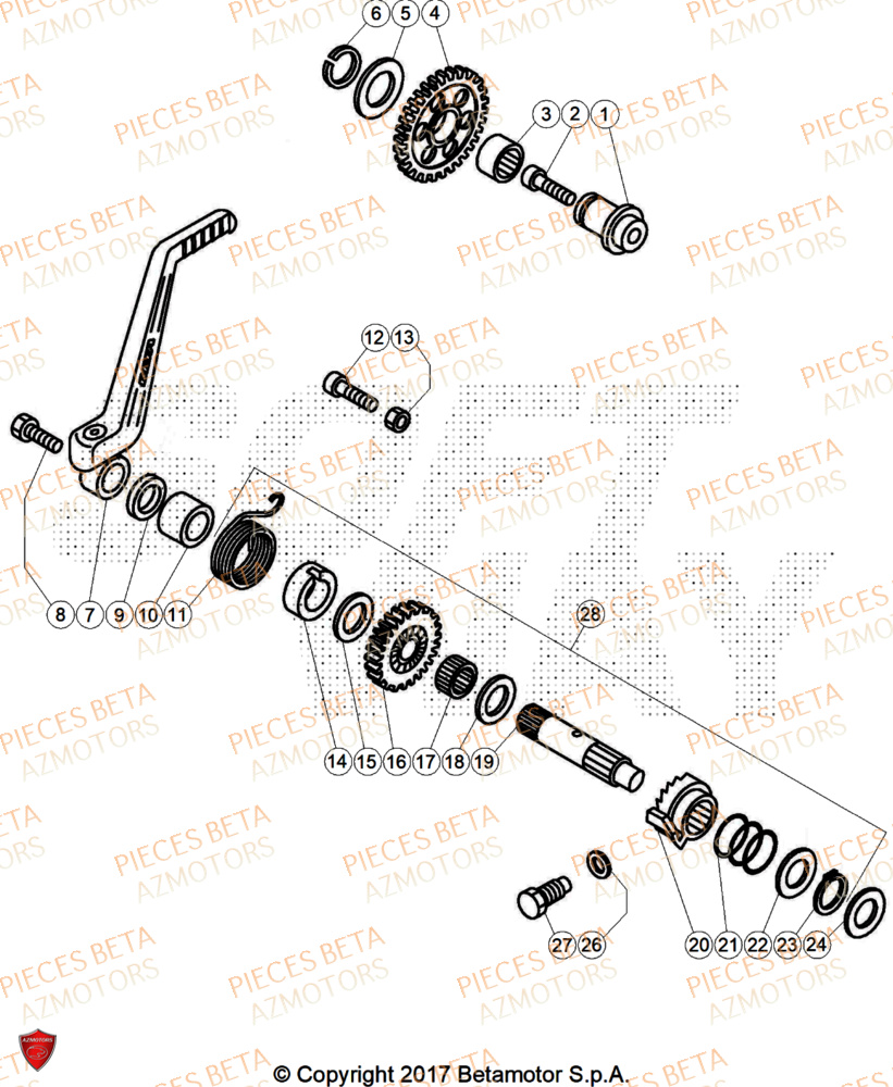 Kick Starter BETA Pièces Beta TRIAL EVO 125 FACTORY 2T 2025