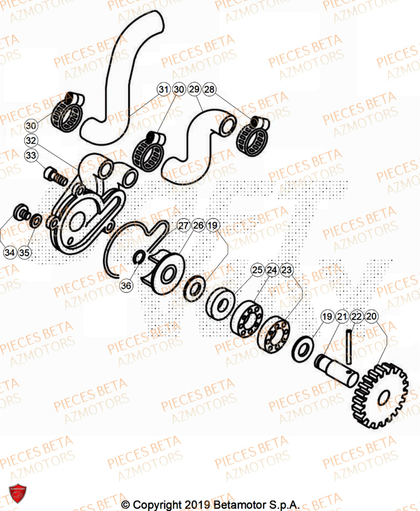 Pompe A Eau BETA Pièces Beta TRIAL EVO 125 FACTORY 2T 2025