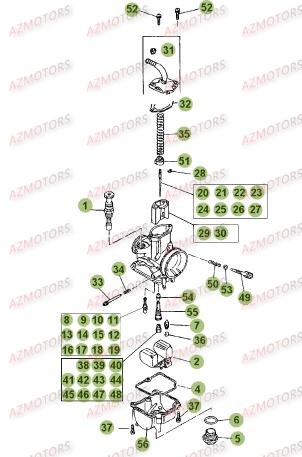 CARBURATEUR_COMPLET BETA Pièces BETA EVO-200 2T - [2015]