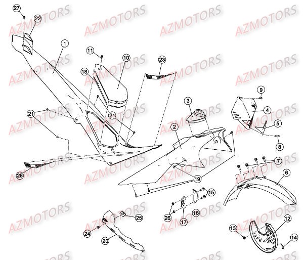 CARENAGES_RESERVOIR_SELLE BETA Pièces BETA EVO-200 2T - [2015]