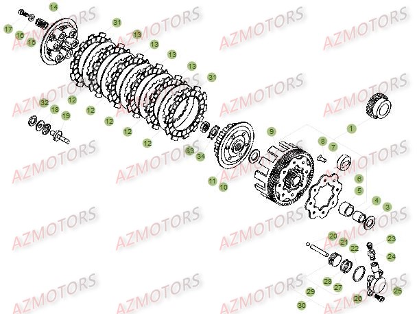 TRANSMISSION EMBRAYAGE pour EVO-200-15