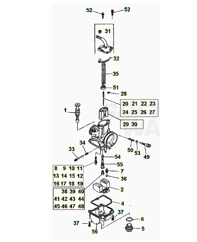 Carburateur Detail BETA Pièces BETA EVO-200 2T - [2016]