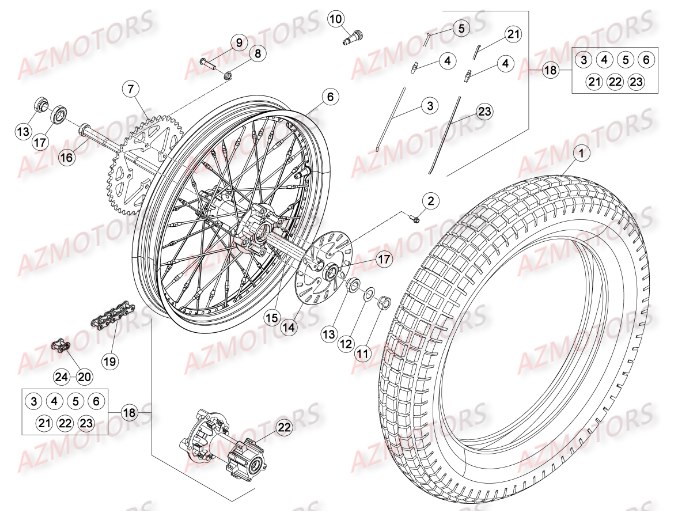 Roue Arriere BETA Pièces BETA EVO-200 2T - [2016]