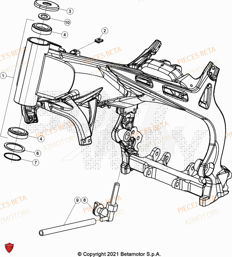 Chassis AZMOTORS Pièces BETA EVO 200 2T - [2023]
