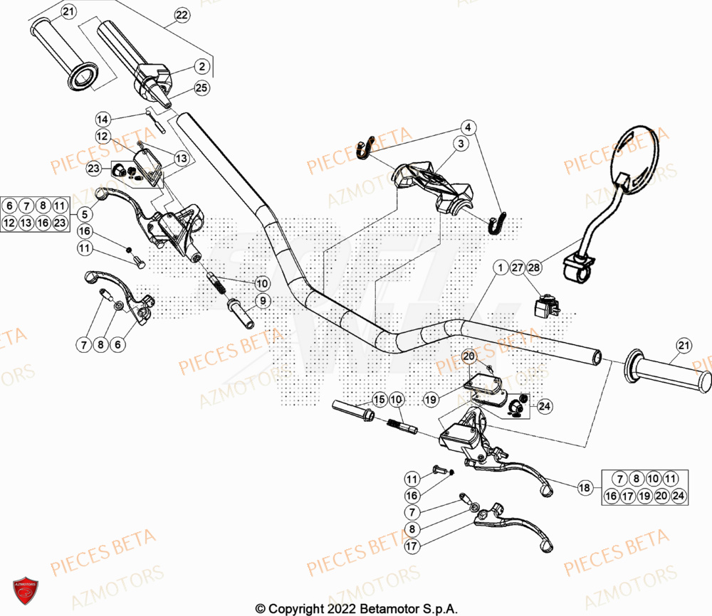 LEVIER D EMBRAYAGE - BETA pour GUIDON de EVO-200-23