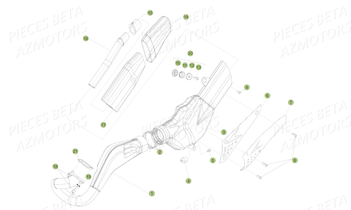Echappement BETA Pièces BETA EVO-200 2T (2011)