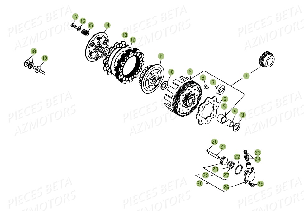 EMBRAYAGE pour EVO-200-2T-11