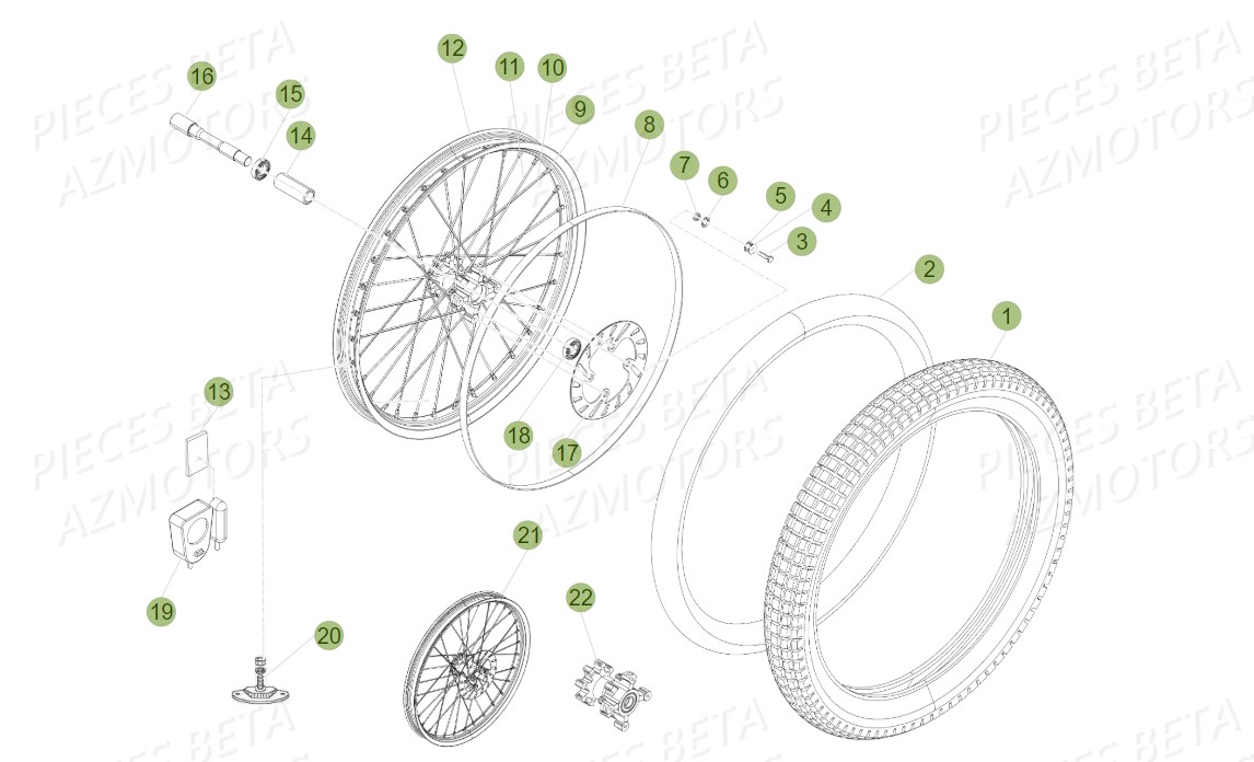 Roue Avant BETA Pièces BETA EVO-200 2T (2011)