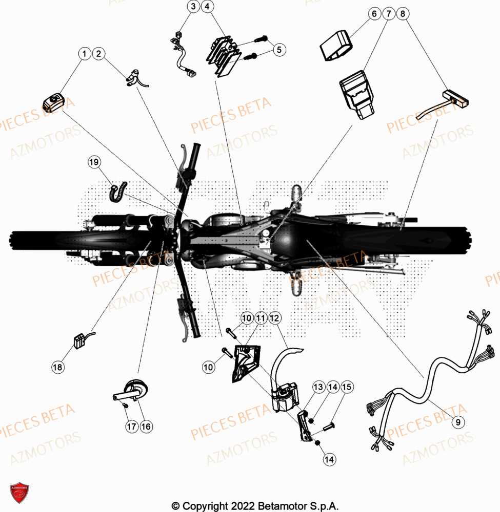 Equipement Electrique AZMOTORS Pièces Beta TRIAL EVO 200 FACTORY 2T 2023