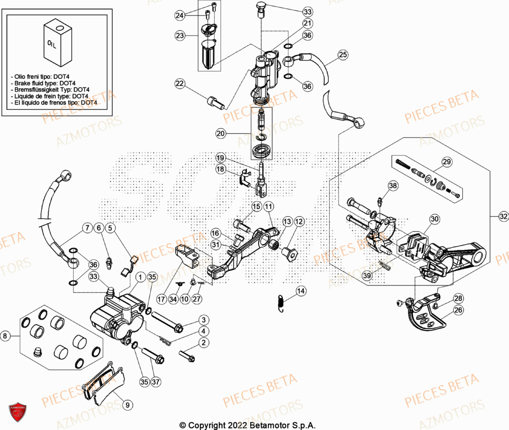 PLAQUETTES PINCES REV-3 ( COUPLE ) - BETA pour FREINS de EVO-200-2T-FACTORY-23