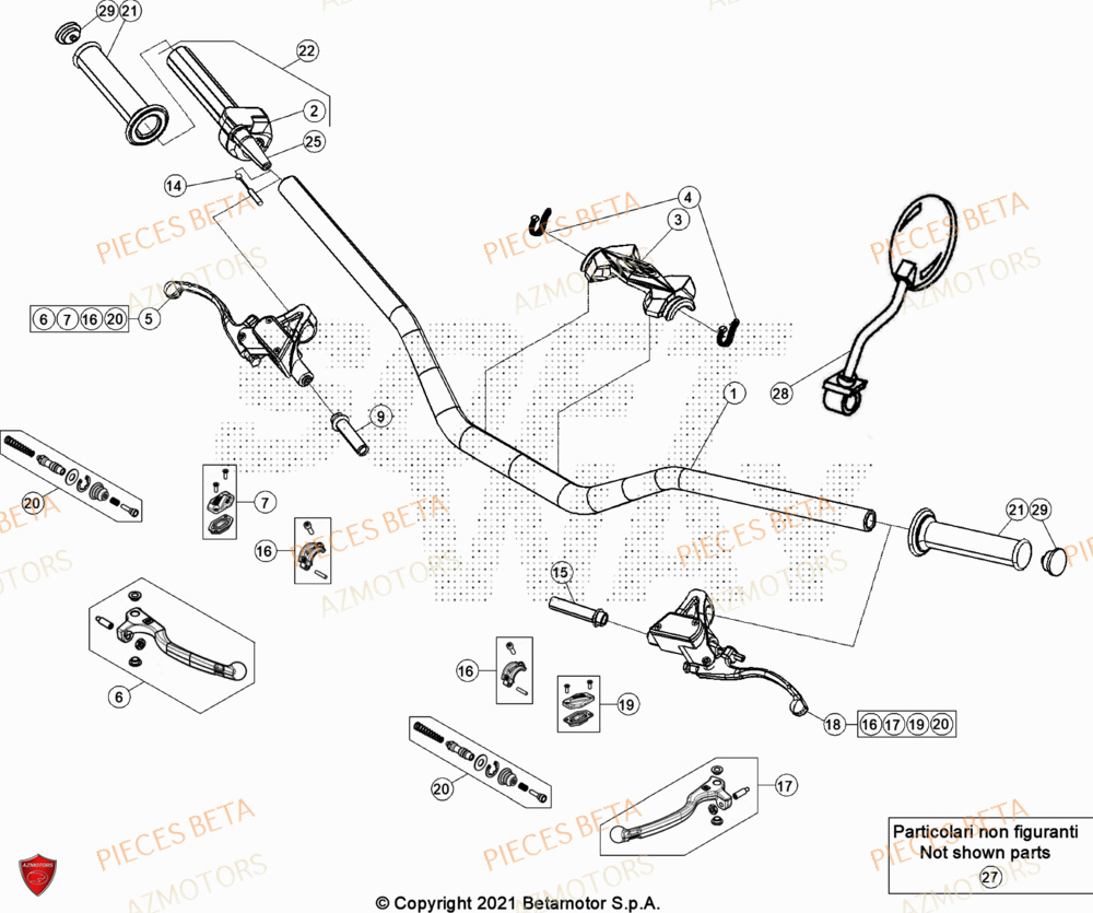 INTERRUPTEUR MASSE - KIT - BETA pour GUIDON de EVO-200-2T-FACTORY-23