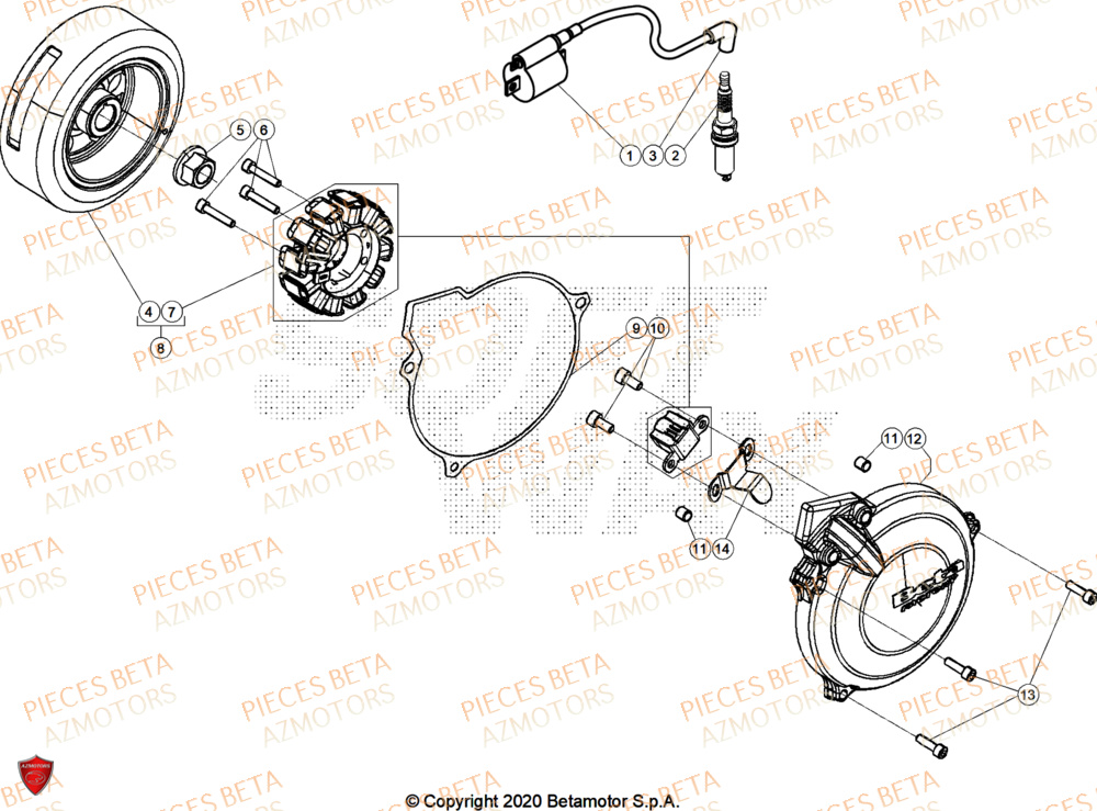 Allumage BETA Pièces Beta TRIAL EVO 200 FACTORY 2T 2025