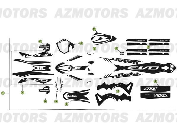 Decors BETA Pièces BETA EVO-250 2T - [2013]