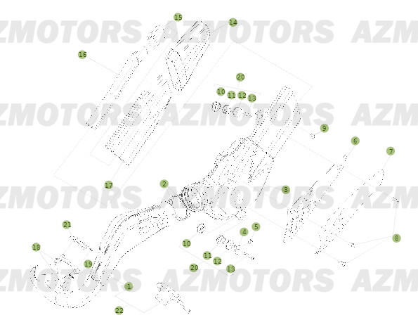 ECHAPPEMENT Du No 250068 a 259999 pour EVO-250-13