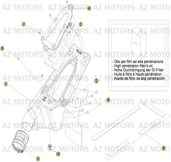 BOITIER DU FILTRE BETA EVO 250 2T 11