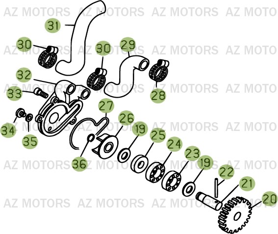 CIRCUIT DE LUBRIFICATION pour EVO-250-2T-11