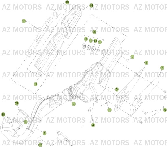 ECHAPPEMENT pour EVO-250-2T-11