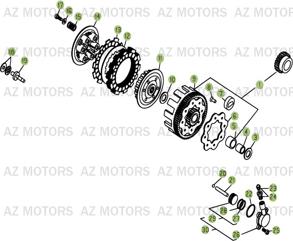 EMBRAYAGE pour EVO-250-2T-11