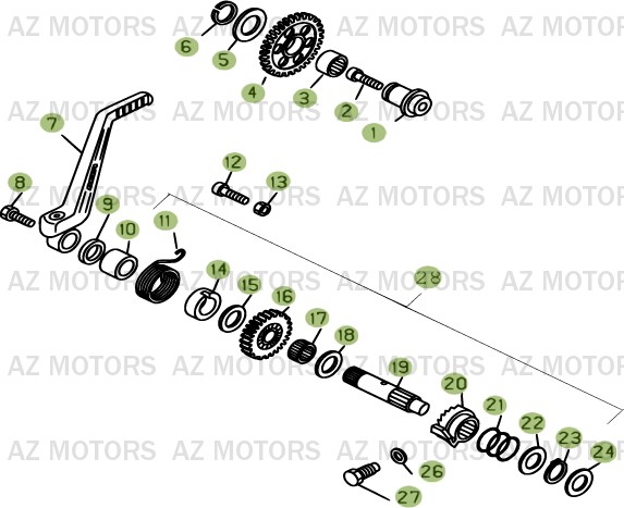 KICK - STARTER pour EVO-250-2T-11