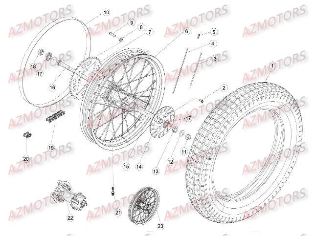 Roue Arriere BETA Pieces BETA EVO-290 2T - [2009]