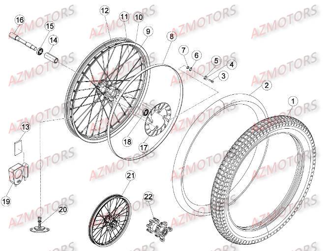 Roue Avant BETA Pieces BETA EVO-290 2T - [2009]