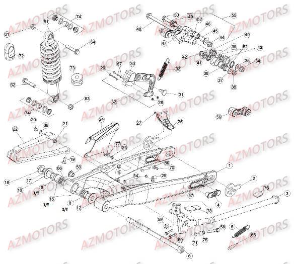 Suspension Ar Serie 300001 Au 300310 BETA Pieces BETA EVO-290 2T - [2009]