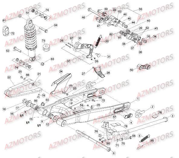 SUSPENSION AR SERIE 300001 au 300310 pour EVO-290-2T-09