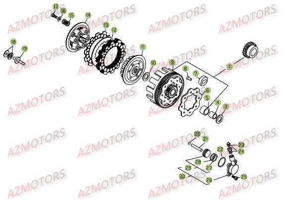 TRANSMISSION PRINCIPALE-EMBRAYAGE pour EVO-290-2T-09