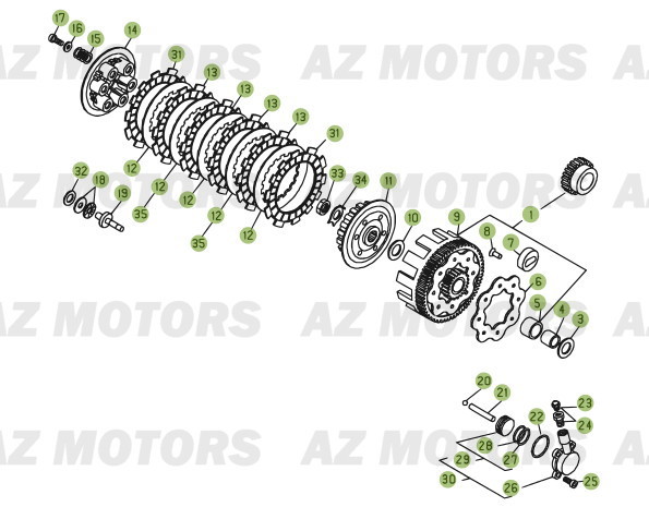 Transmission Principale   Embrayage BETA Pièces BETA EVO-300 2T - [2013]