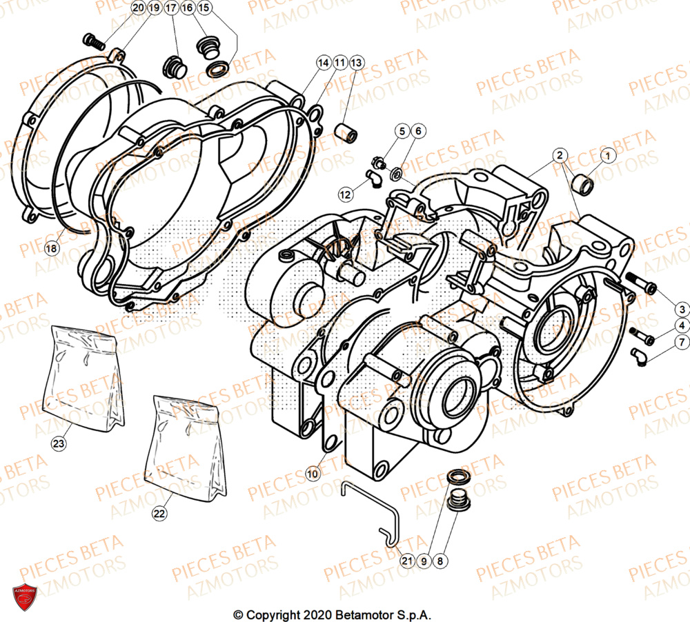 Carter Moteur BETA Pièces Beta TRIAL EVO 300 FACTORY 2T 2025