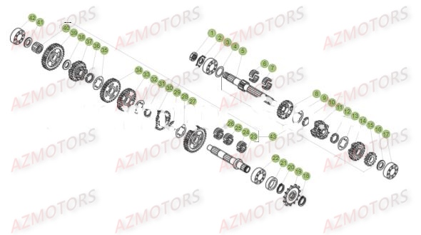 PIGNON CHAINE Z 9 REV 125  07 BETA pour BOITE A VITESSES de EVO 125 2T 17