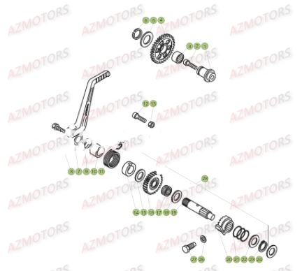 KICK STARTER pour EVO 125 2T 17