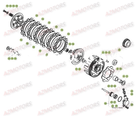 TRANSMISSION pour EVO 125 2T 17