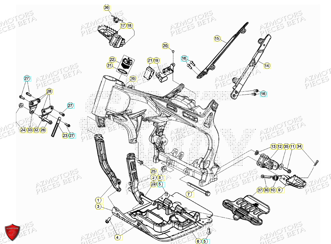 Accessoires Du Chassis BETA Pièces Beta TRIAL EVO 125 2T 2024