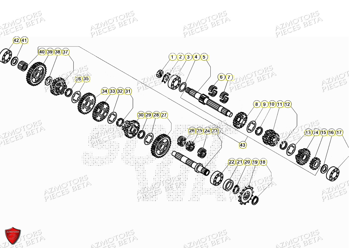 BOITE A VITESSES PSB BETA EVO 125 2T 2024