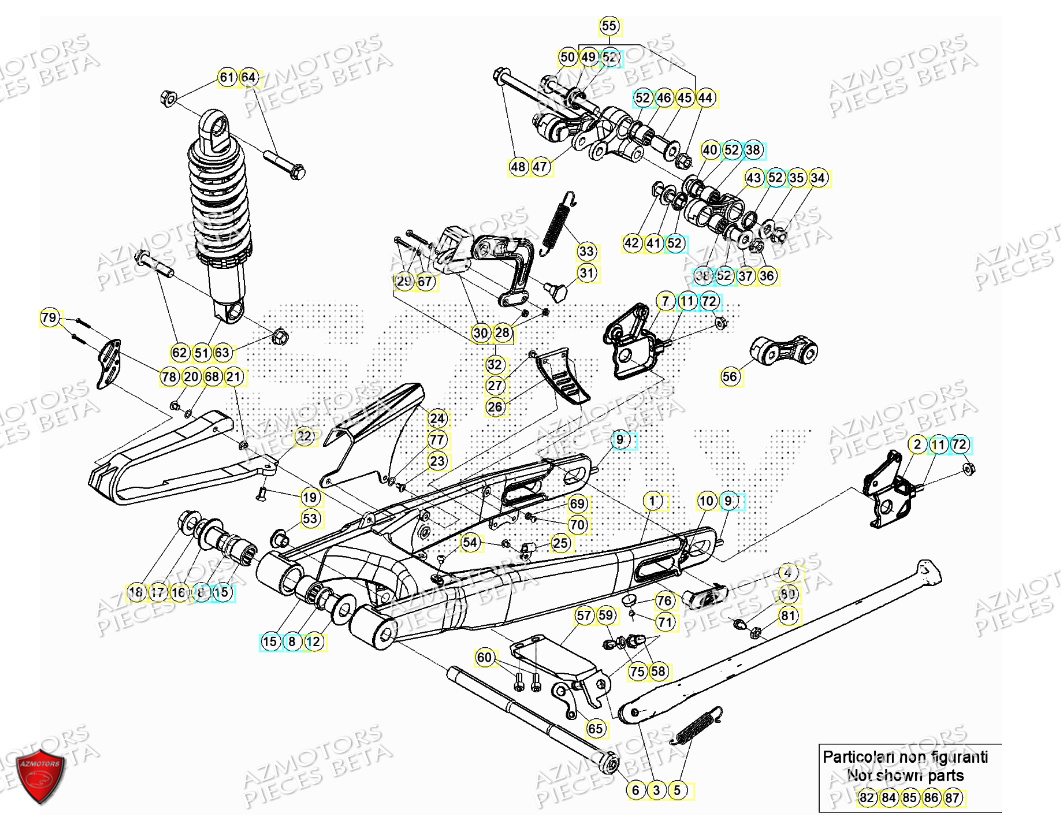 Bras Oscillant Amortisseur BETA Pièces BETA EVO 125 2T - [2024]
