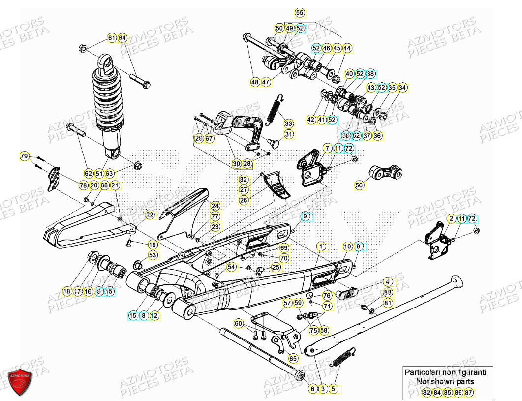 Bras Oscillant Amortisseur BETA Pièces Beta TRIAL EVO 125 2T 2024