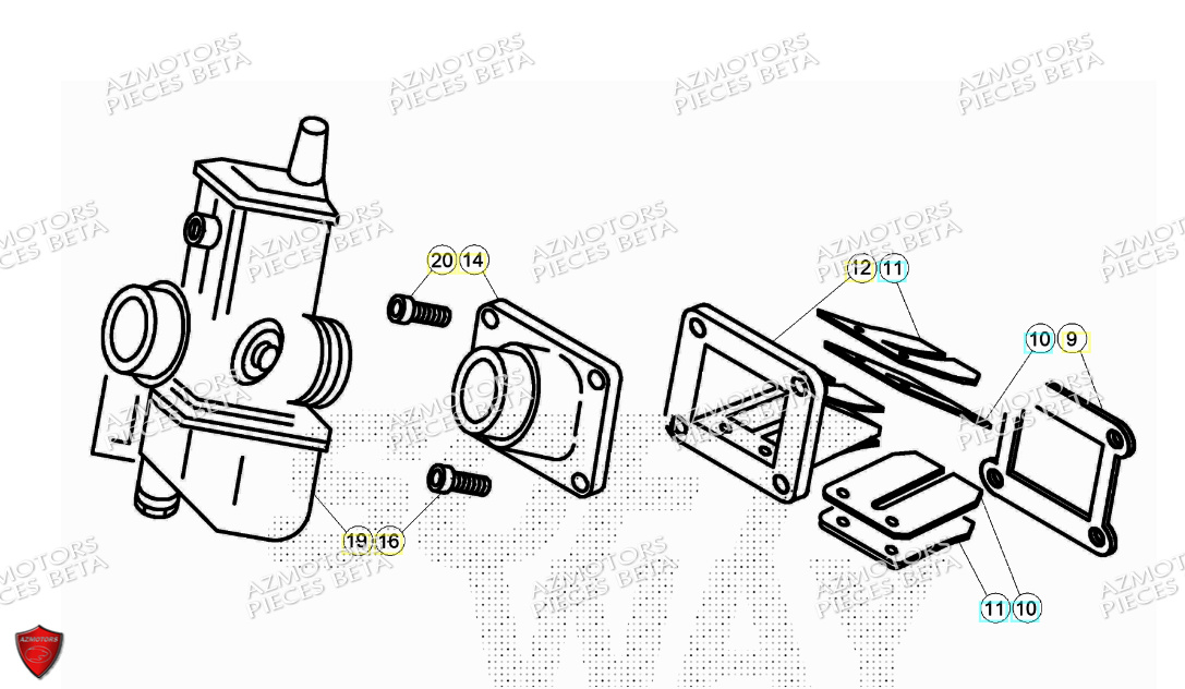 Carburateur BETA Pièces Beta TRIAL EVO 125 2T 2024