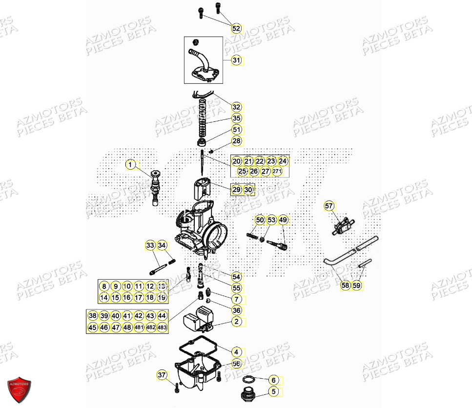 Carburateur Detail BETA Pièces Beta TRIAL EVO 125 2T 2024