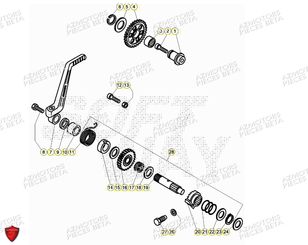 Kick Starter BETA Pièces Beta TRIAL EVO 125 2T 2024