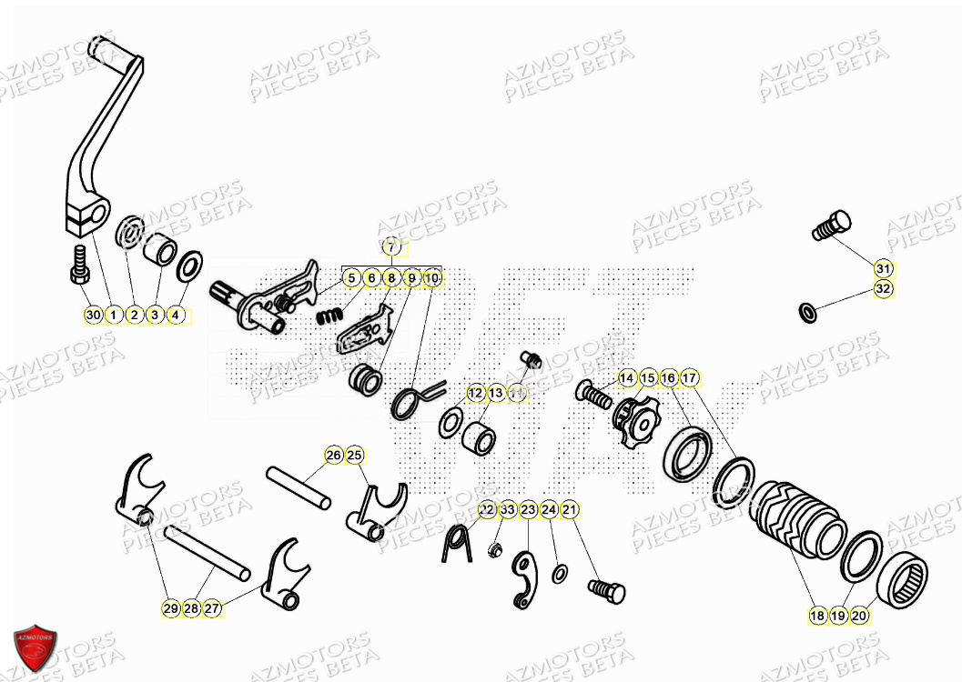 LEVIER BOITE A VITESSES BETA EVO 125 2T 2024