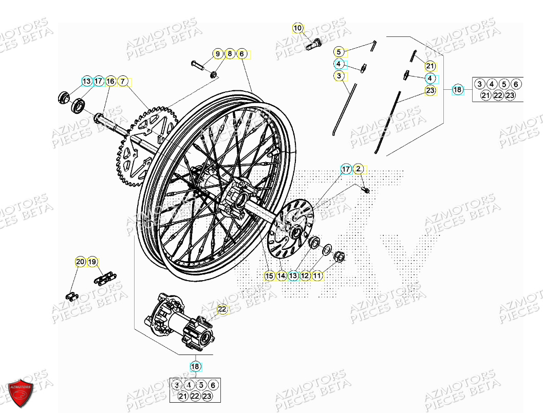 ROUE ARRIERE BETA EVO 125 2T 2024